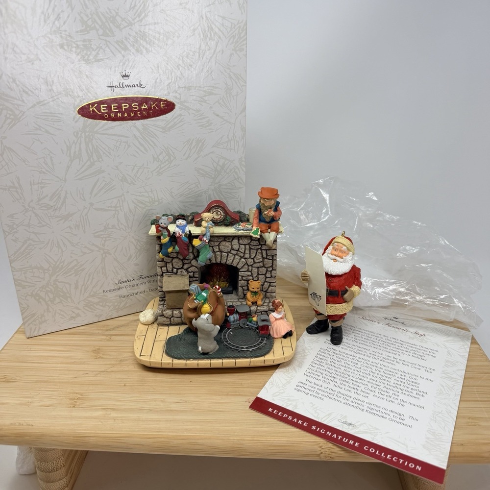 Hallmark Keepsake Ornament 1993 Santa's Favorite Stop Display Signing Event Box
